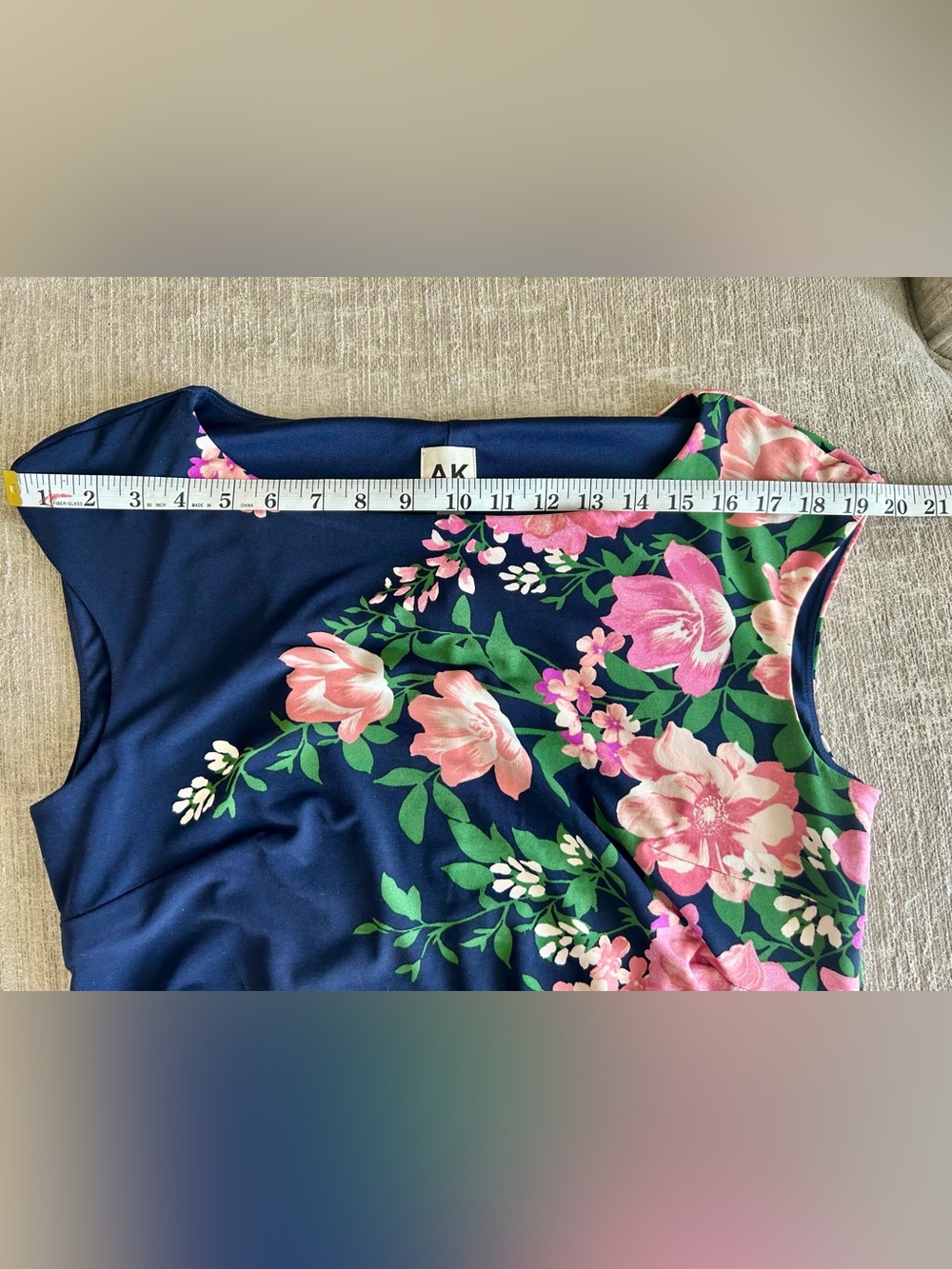 Anne Klein Navy floral Sheath Dress - Picture 5 of 8